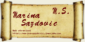 Marina Sazdović vizit kartica